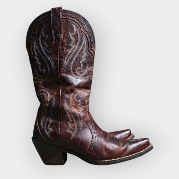 Ariat Women's Heritage Blue Stitched Boots, Snip Toe, Size 7.5B - Picture 3 of 14